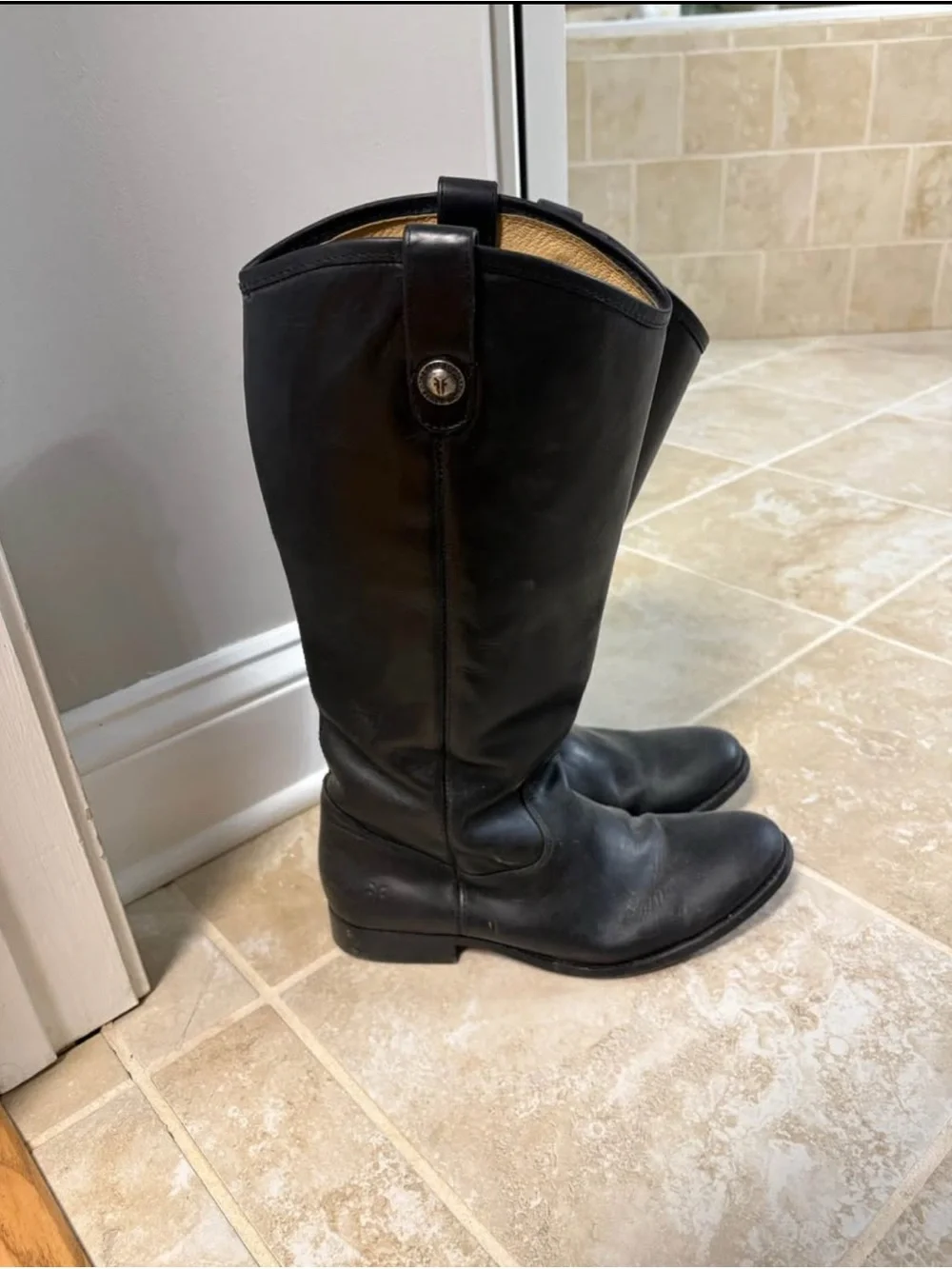 FRYE AND CO. Melissa Black Knee Leather Boots
